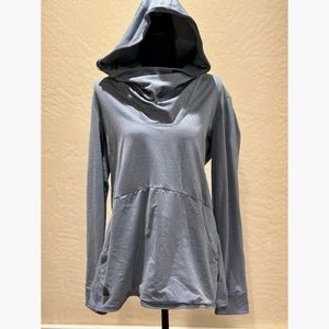 DESO Womens Sweatshirt PHIPPS Gray Heathered Cowl Neck Hoodie Sz X Large